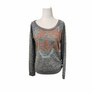 Volcom Grey Long Sleeve Sweater Top Women's Small y2k Vintage Skater